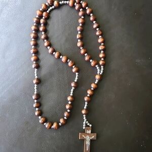 Lightweight wooden rosary beads.